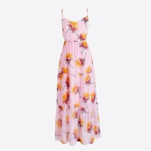 JCREW Pink Floral Tiered Maxi Dress - EUC
